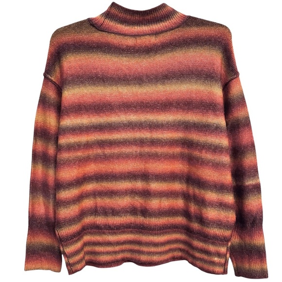 Beachlunchlounge Size XXL (20) Sunset Shadow Wool-Blend Mock Neck Sweater - Picture 3 of 6